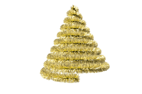 christmas tree shape in golden tinsel delighting holidays transparent vector - Download Free Stock Videos Pikwizard.com