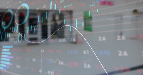 Abstract Financial Data and Binary Code Animation