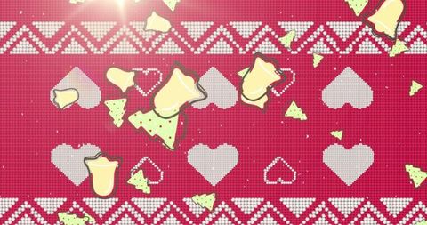 Festive Knit Pattern With Geometric Art and Lens Flare Elements