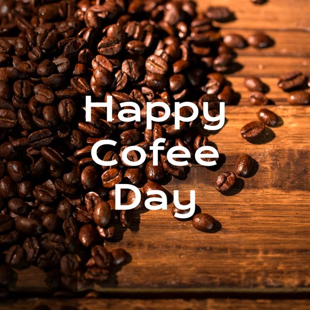 Celebrating International Coffee Day with Fresh Beans on Rustic Table - Download Free Stock Templates Pikwizard.com