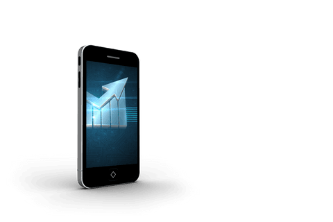 rising arrow on smartphone screen with transparent background - Download Free Stock Videos Pikwizard.com
