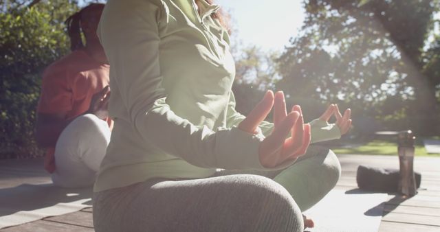 Outdoor Meditation Session in Morning Sunlight - Download Free Stock Images Pikwizard.com