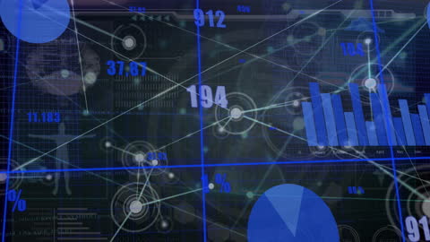 Futuristic Data Network and Analysis with Digital Graphics