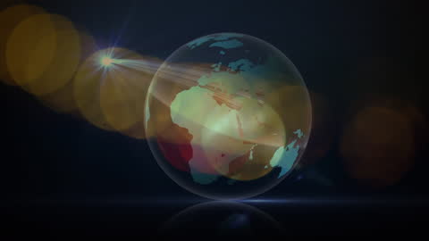 Global Network Animation with Bokeh Effect