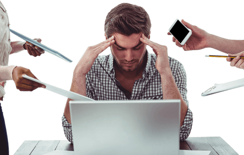 stressed businessman in casual office workspace transparent background - Download Free Stock Videos Pikwizard.com
