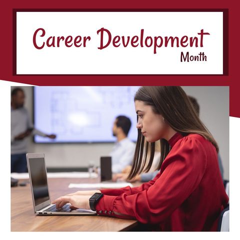professional woman using laptop for career development - Download Free Stock Templates Pikwizard.com