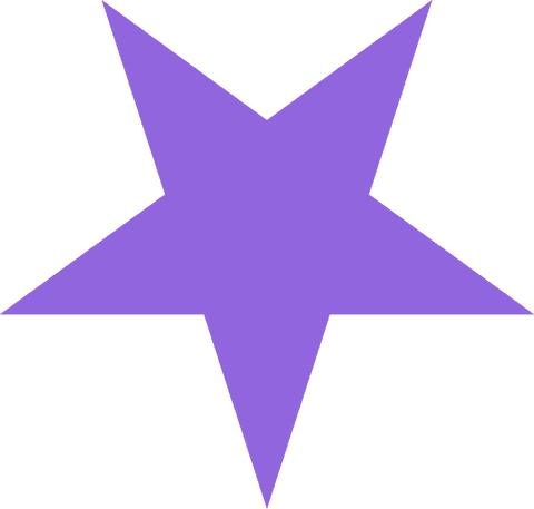 Abstract purple six-pointed star with transparent background