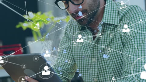 Digital Network and Connectivity Concept with Young Professional