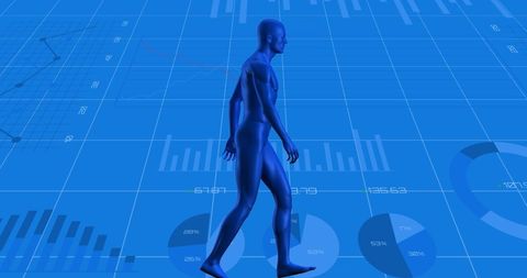 Digital Human Overlay on Data Graph Analysis Background - Download Free Stock Images Pikwizard.com