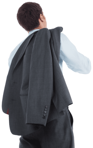 Businessman in Suit Preparing for Success on Transparent Background