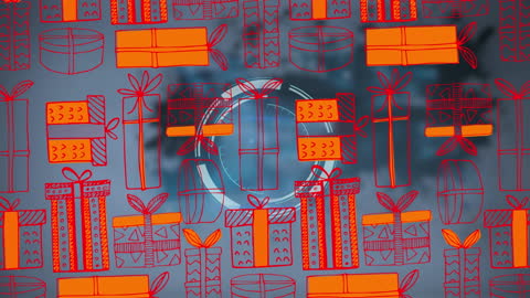 Gift Boxes Overlay with Spinning Processing Circle