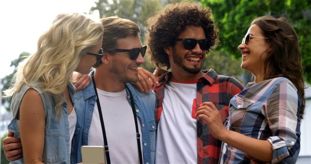 Group of Happy Friends Enjoying Each Other's Company Outdoors - Download Free Stock Images Pikwizard.com