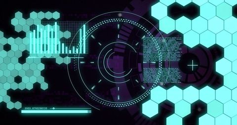 Futuristic Digital Data Interface with Hexagonal Patterns - Download Free Stock Images Pikwizard.com