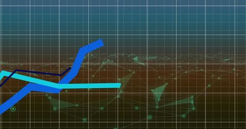 Digital Data Analysis with Network Connections on a Grid Background - Download Free Stock Images Pikwizard.com