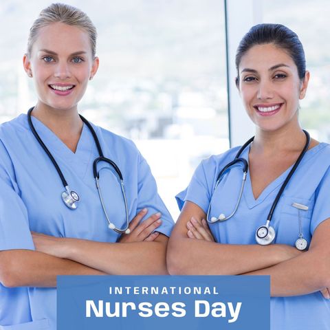 Diverse Female Nurses Celebrating International Nurses Day - Download Free Stock Templates Pikwizard.com