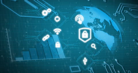 Digital Interface with Global Icons and Data Analysis Elements