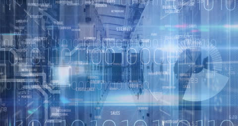 Digital Data Overlays in Futuristic Server Room