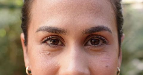 Close-up of woman's eyes showcasing natural beauty and expression