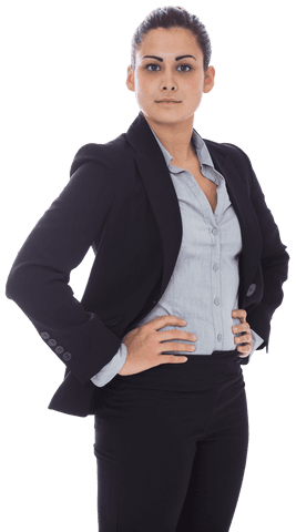 Confident Businesswoman Isolated on Transparent Background