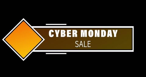 Cyber monday sale banner with orange diamond accent