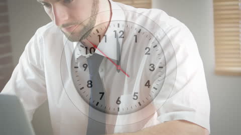 Time Management Concept with Business Professional at Desk