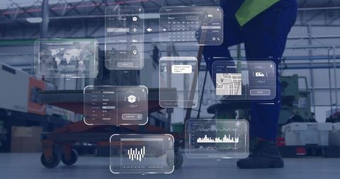 Modern Warehouse Operations with Digital Data Visualization - Download Free Stock Images Pikwizard.com