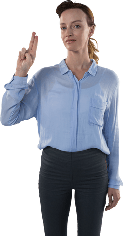 confident businesswoman gesturing two fingers transparent background - Download Free Stock Videos Pikwizard.com