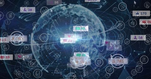 Global Network Concept with Social Media Icons and Analytics - Download Free Stock Images Pikwizard.com