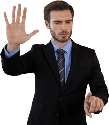 Transparent Businessman Using Virtual Interface Technology - Download Free Stock Videos Pikwizard.com