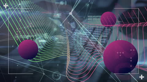 Futuristic Digital Network with Abstract Graph Lines and Nodes