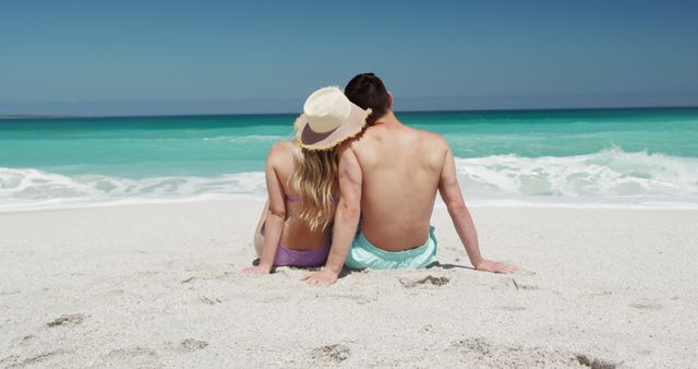 Romantic Couple Relaxing on Tropical Beach - Download Free Stock Images Pikwizard.com