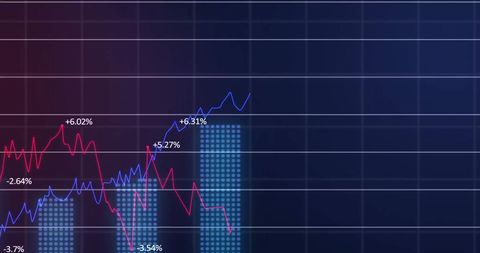Dynamic Financial Data Overlaid on Grid Background - Download Free Stock Images Pikwizard.com