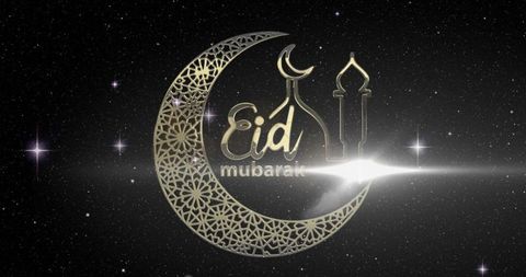 Eid Mubarak Crescent Moon and Mosque Illustration - Download Free Stock Images Pikwizard.com