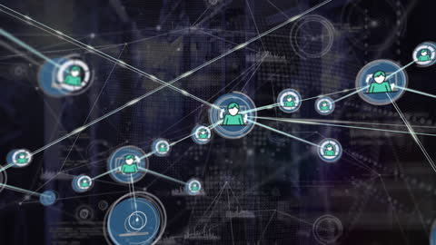 Digital Network Connections with Data Integration Concept
