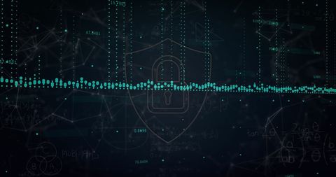 Digital Security Concept with Lock Icon on Dark Background