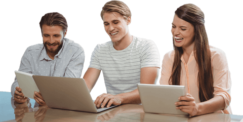 transparent collaboration session with smiling diverse professionals on devices - Download Free Stock Videos Pikwizard.com