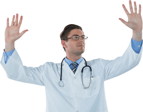 Young Male Doctor Gesturing on Transparent Background - Download Free Stock Videos Pikwizard.com