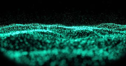 Hypnotic Flow of Glowing Green Mesh on Dark Background - Download Free Stock Images Pikwizard.com