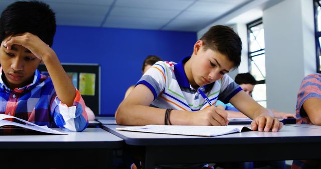 Students in Classroom Concentrating on Schoolwork - Download Free Stock Images Pikwizard.com