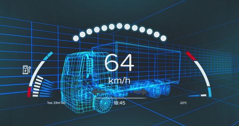 Innovative Electric Truck with Digital Speedometer Display - Download Free Stock Images Pikwizard.com