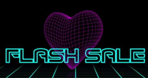Retro Neon Flash Sale Heart Design