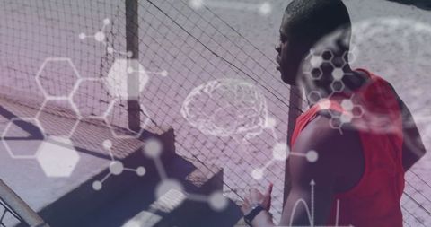 Fitness and Technology Futuristic Overlay