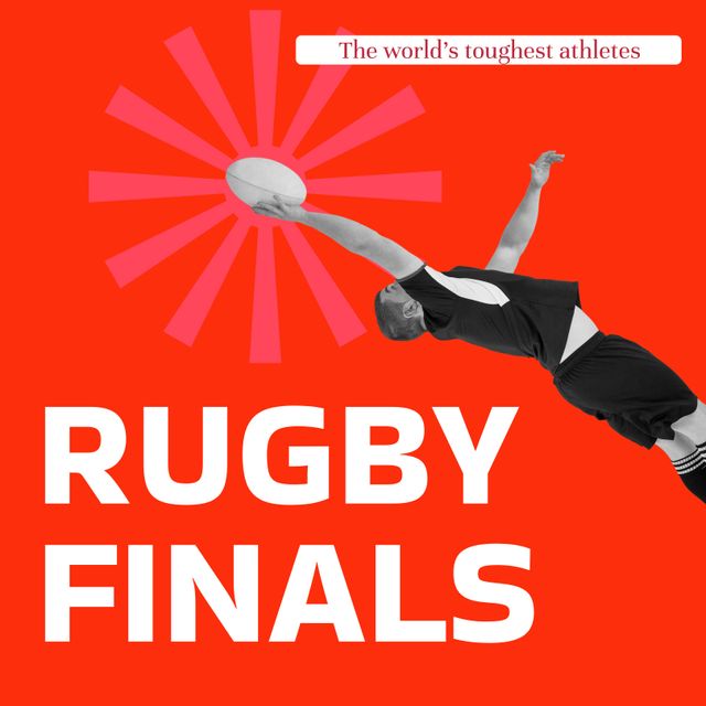 Dynamic Rugby Finals Promotion with Athlete Mid-Air - Download Free Stock Templates Pikwizard.com