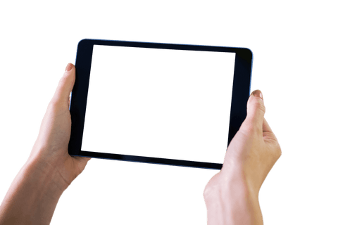 Hands Holding Digital Tablet with Blank Transparent Screen - Download Free Stock Videos Pikwizard.com