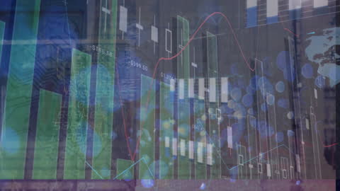 Abstract Financial Data Visualization with Digital Charts and Graphs