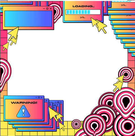 vibrant gradient windows with cursors on square transparent background - Download Free Stock Videos Pikwizard.com