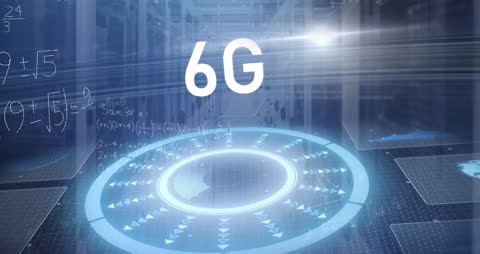 Futuristic 6G Technology Concept in Server Room