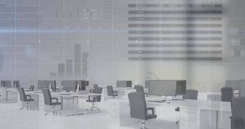 Modern Office Space with Financial Data Displays - Download Free Stock Images Pikwizard.com