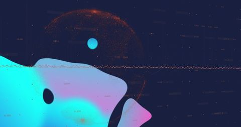 Digital financial data streams encircling globe