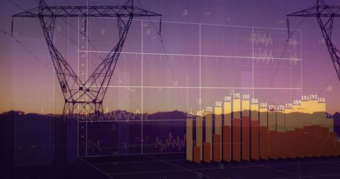 Financial Data Integration with Energy Grid and Industrial Landscape - Download Free Stock Images Pikwizard.com